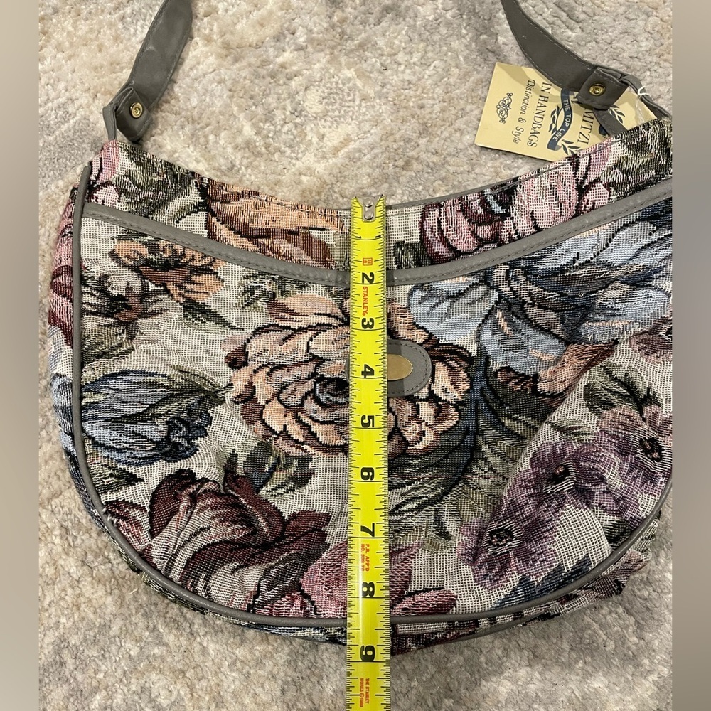 Vintage Mitzi Floral Tapestry Shoulder Handbag Purse New With Tags Deadstock - Picture 9 of 15